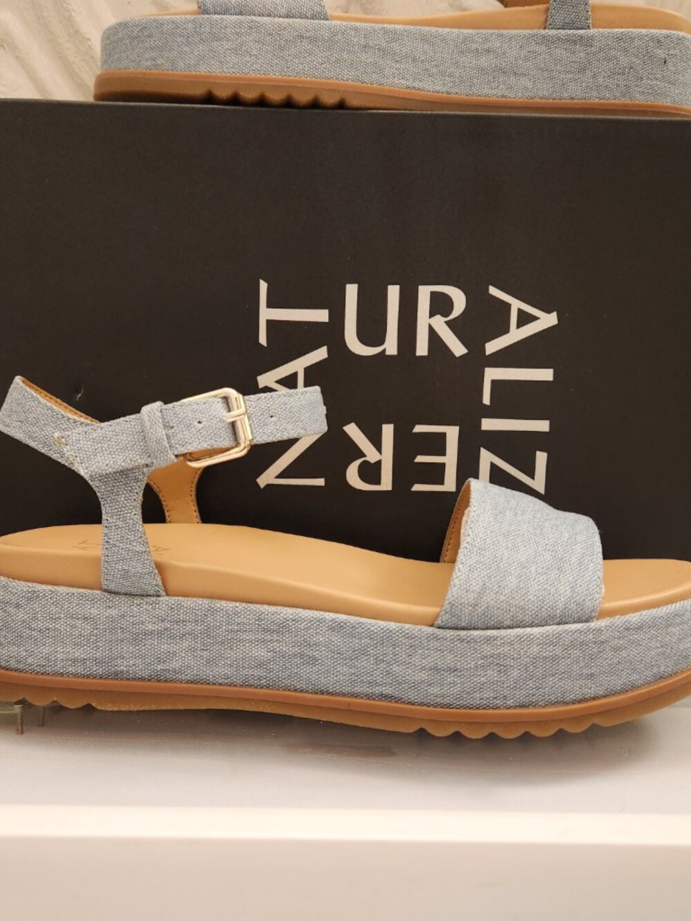 Naturalizer Light Blue Platform Sandals